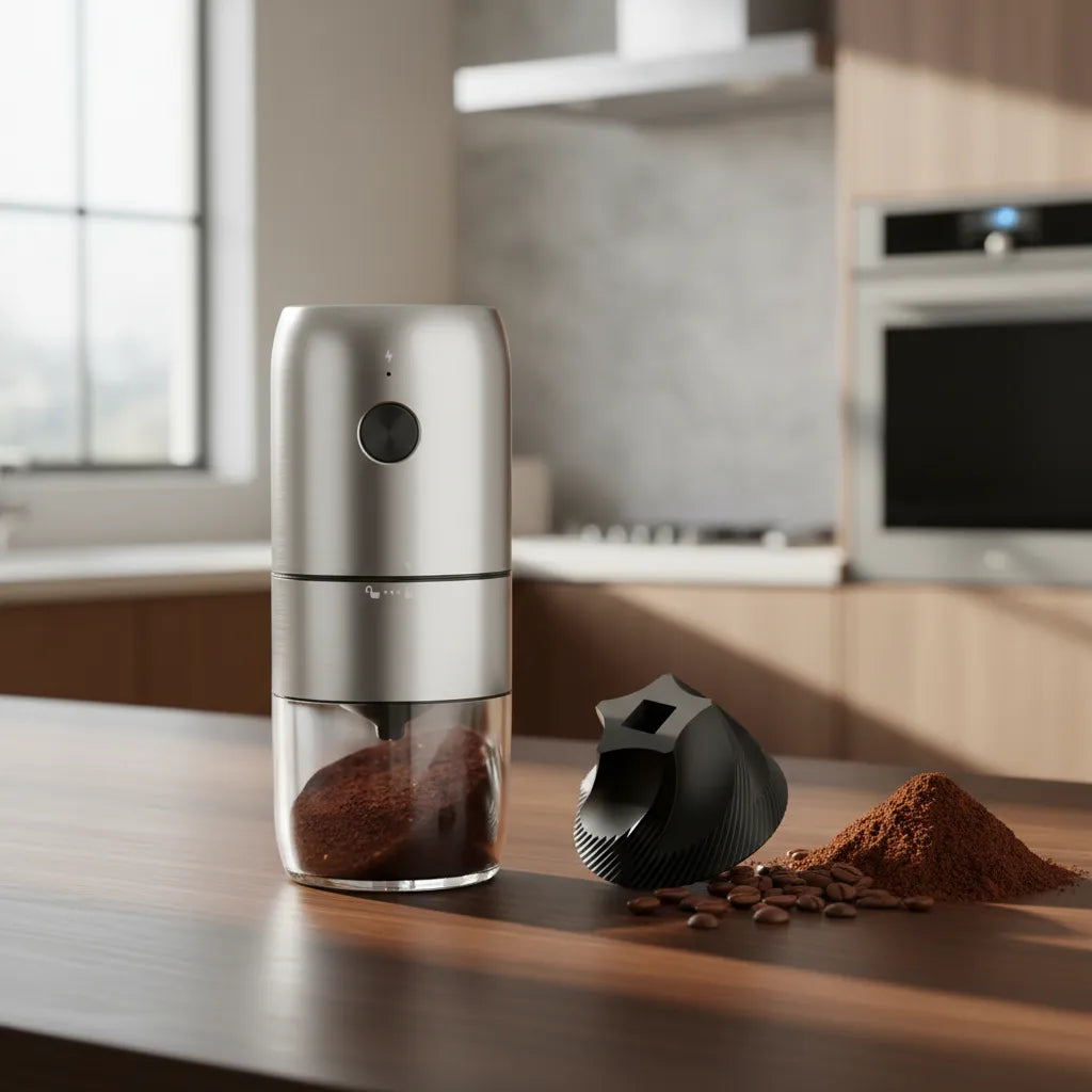 Molino Café Eléctrico Recargable USB Moledor Especias Acero Portátil