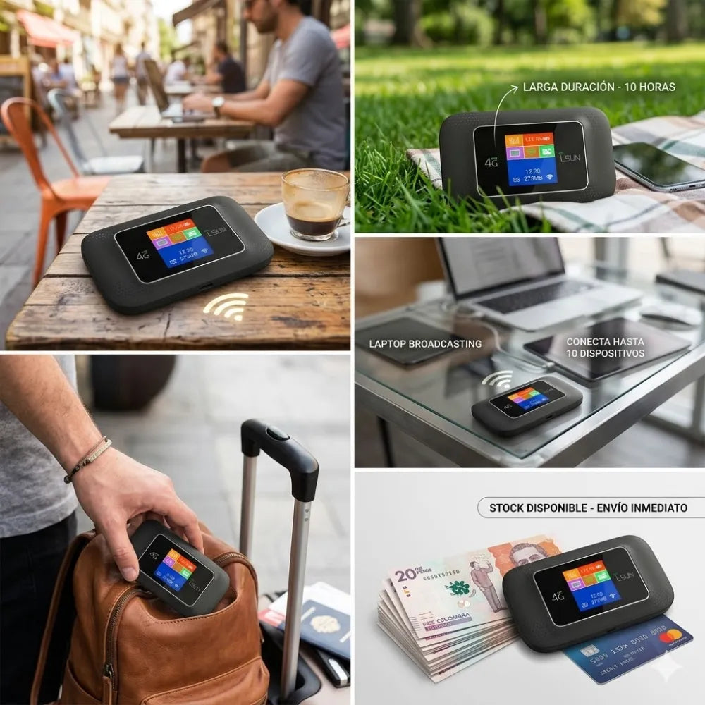 Módem Portátil MiFi 4G LTE WiFi SIM Recargable Desbloqueado MF603V