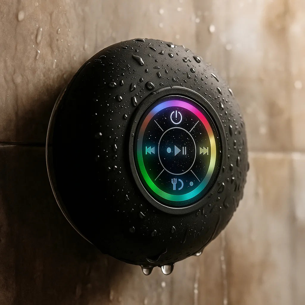 Parlante Ducha Bluetooth Impermeable Luces RGB Llamadas Manos Libres