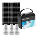 Kit Solar Portátil Batería Recargable 12V 3 Bombillos LED USB Panel