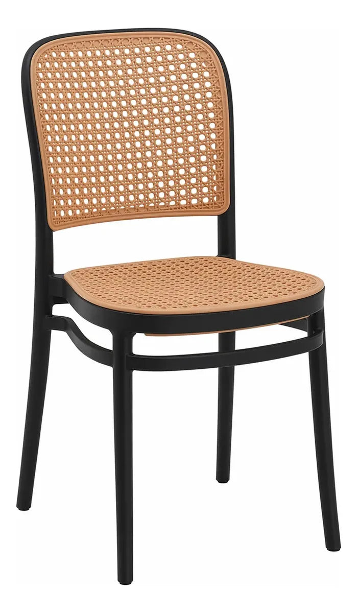 Silla Comedor Exterior Interior Ratán Sintético Apilable Jardín 120kg