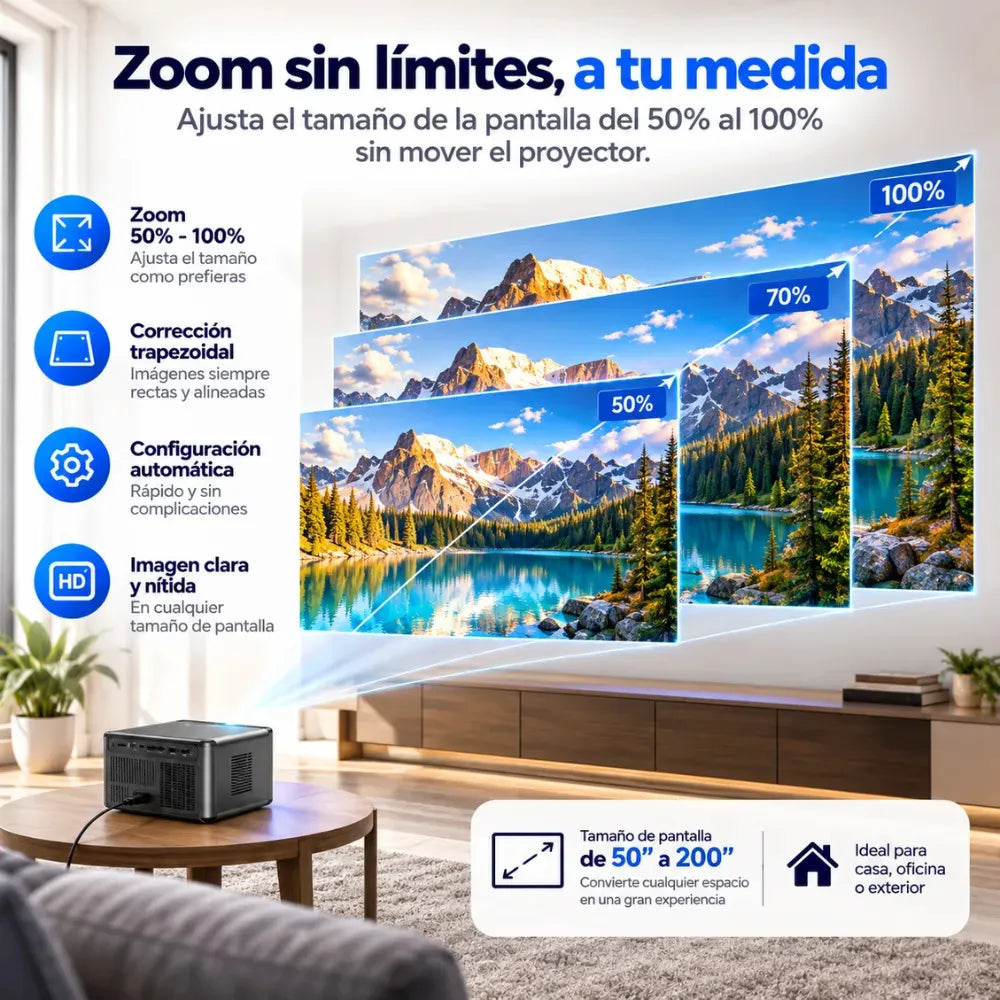 Video Beam Proyector Smart Goodee AC201 1080p WiFi 6 Bluetooth