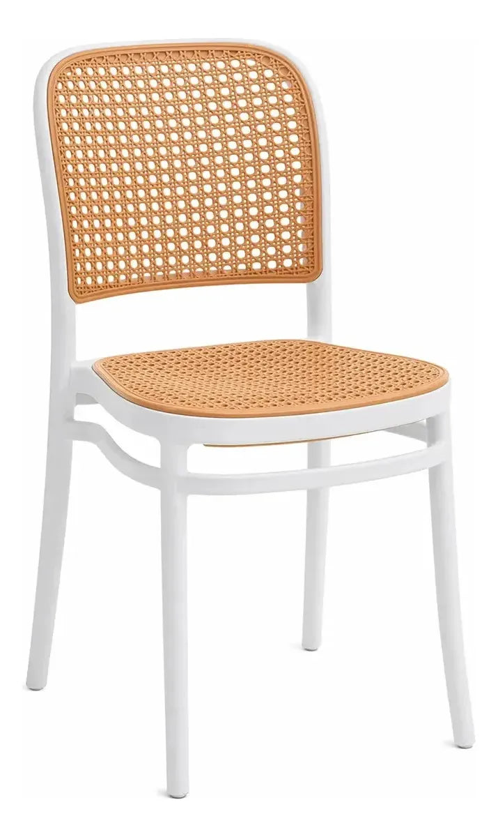 Set 4 Sillas Comedor Exterior Interior Ratán Sintético Apilables