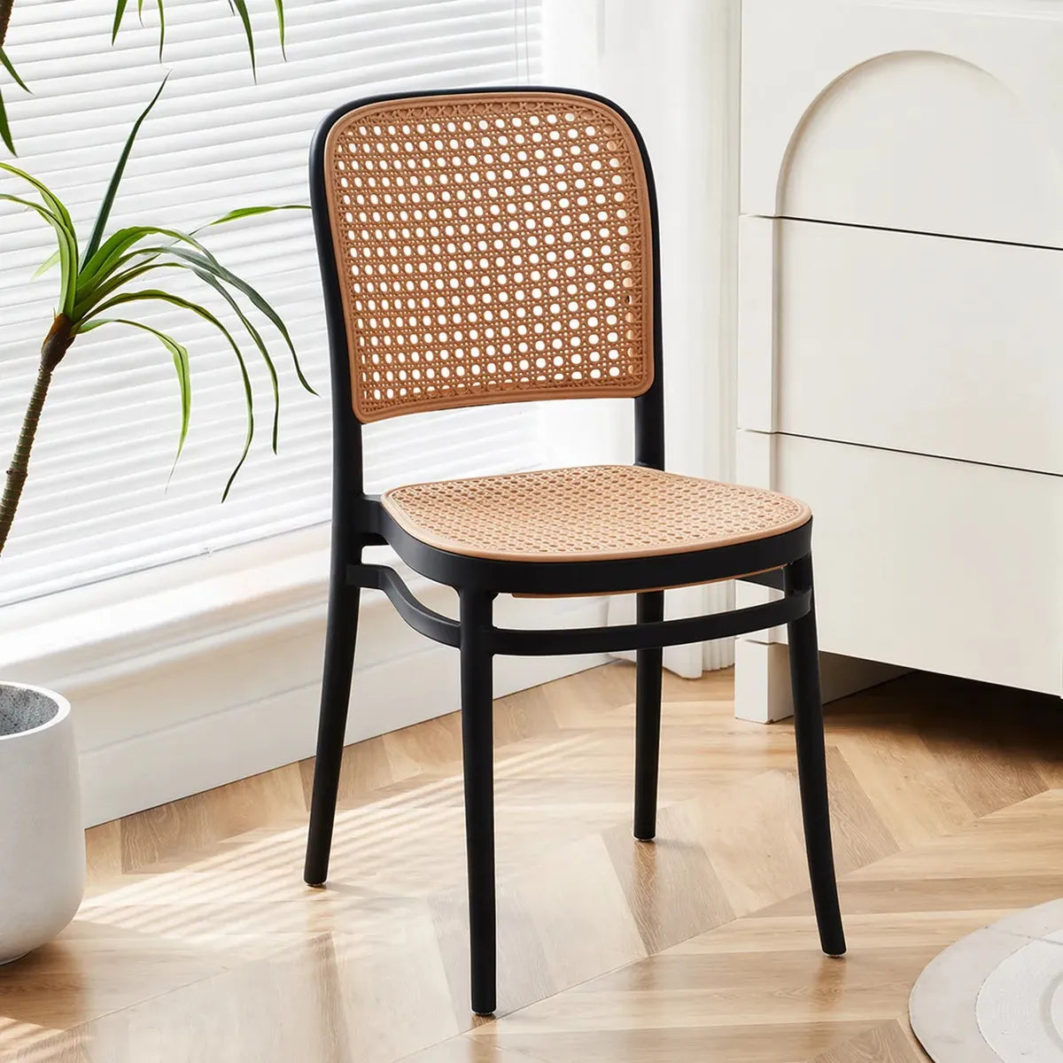 Silla Comedor Exterior Interior Ratán Sintético Apilable Jardín 120kg