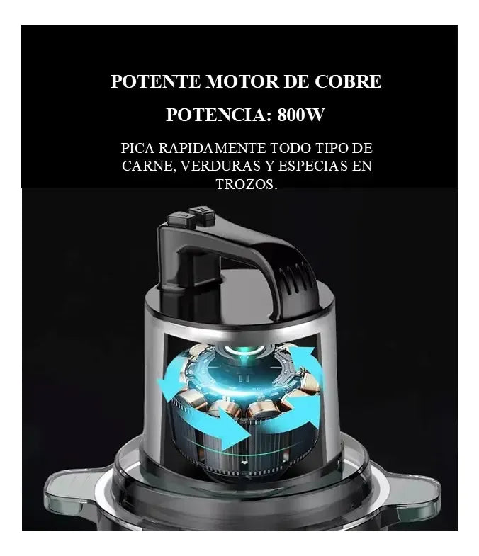 Picador Eléctrico Carne Sokany 800W 4 Litros Bowl Acero 4 Cuchillas