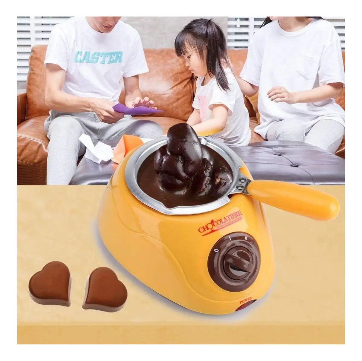 Olla Fondue Chocolate Eléctrica Derretidor Moldes 25W Postres Regalo