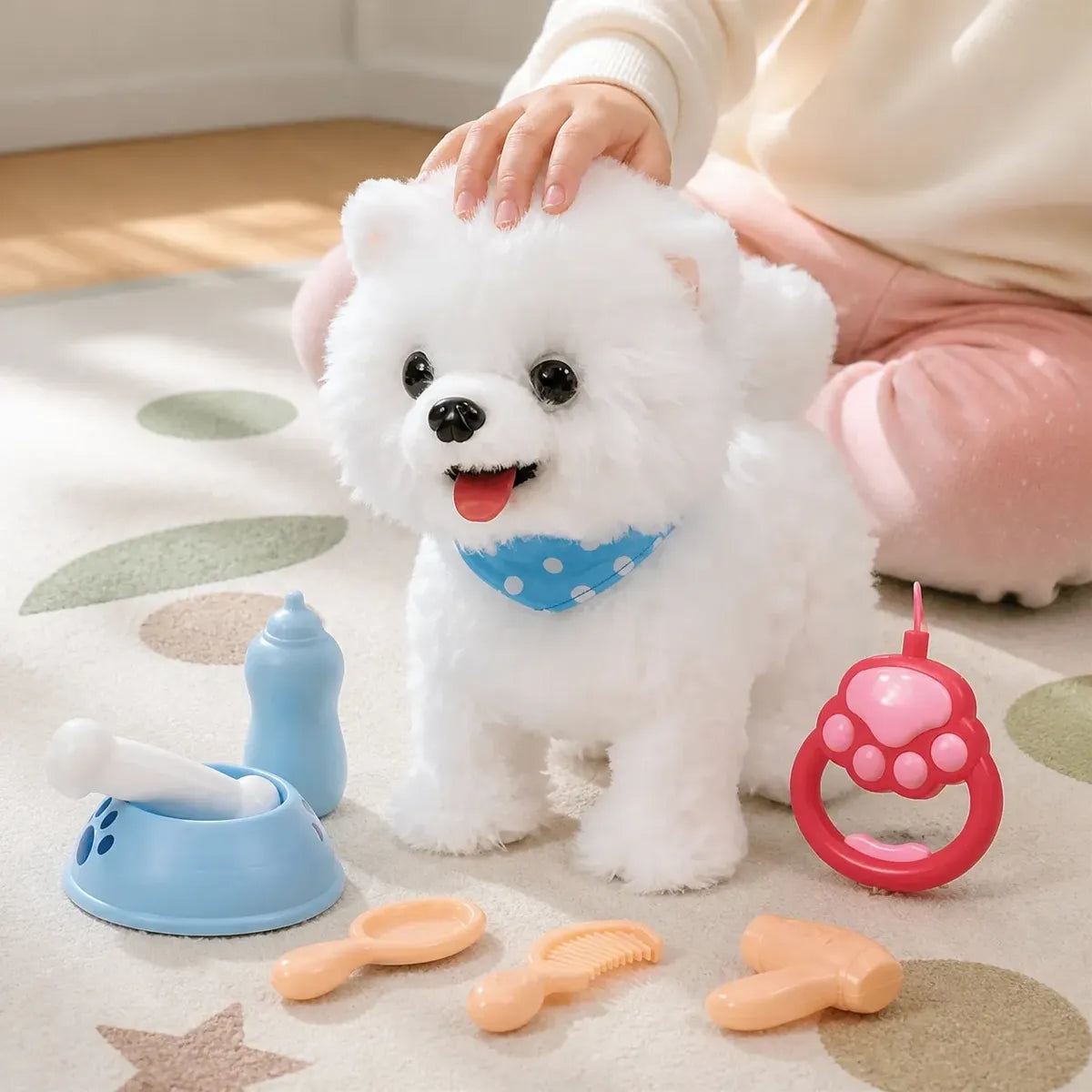Peluche Perro Interactivo Camina Ladra Lame Juguete Niños Correa