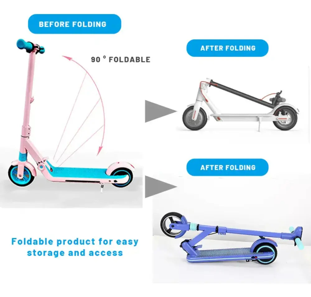 Patineta Eléctrica Infantil Scooter Epower E65 Plegable Azul 70kg