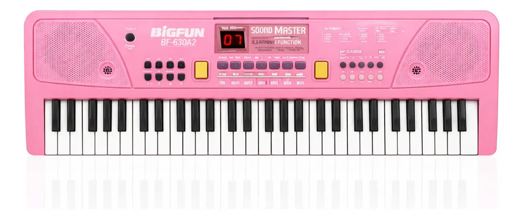Piano Organeta Infantil 61 Teclas Bigfun Micrófono Grabación Rosado