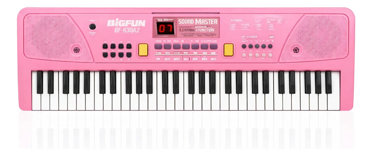 Piano Organeta Infantil 61 Teclas Bigfun Micrófono Grabación Rosado