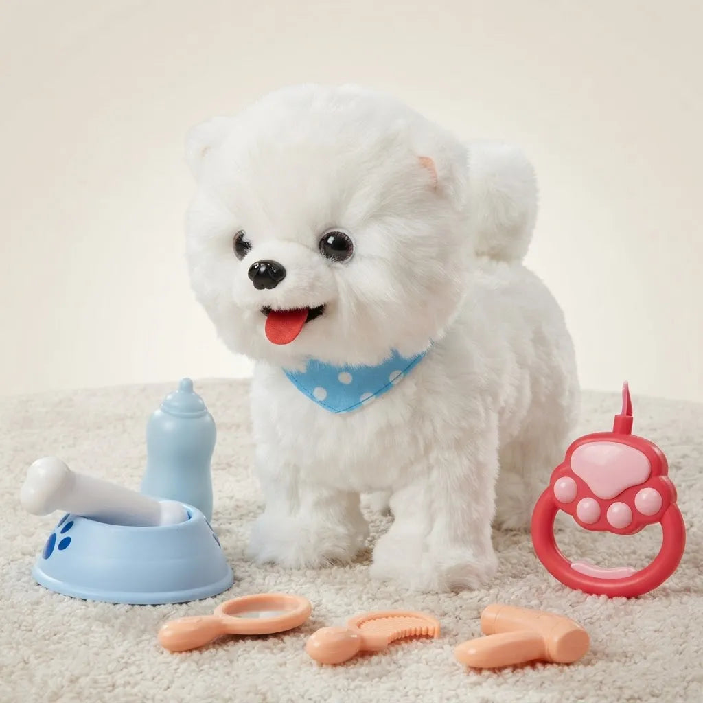 Peluche Perro Interactivo Camina Ladra Lame Juguete Niños Correa
