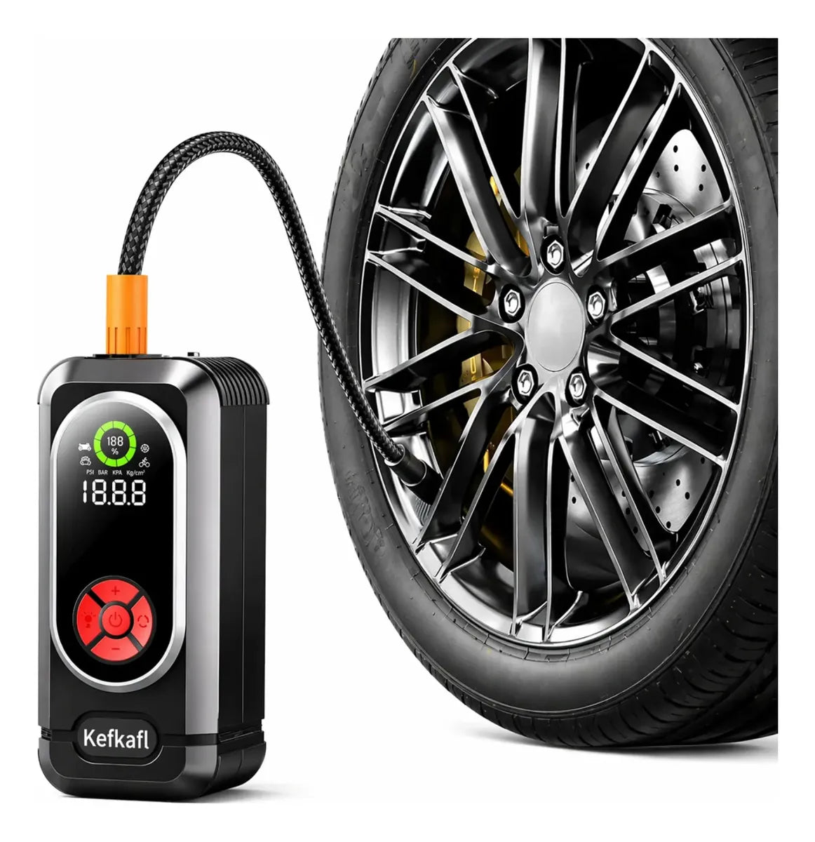 Inflador Llantas Portátil 150 PSI Power Bank Linterna LED Carro Moto