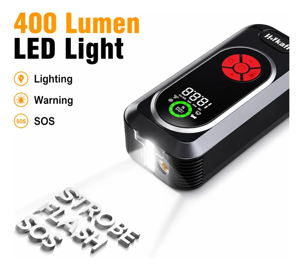 Inflador Llantas Portátil 150 PSI Power Bank Linterna LED Carro Moto