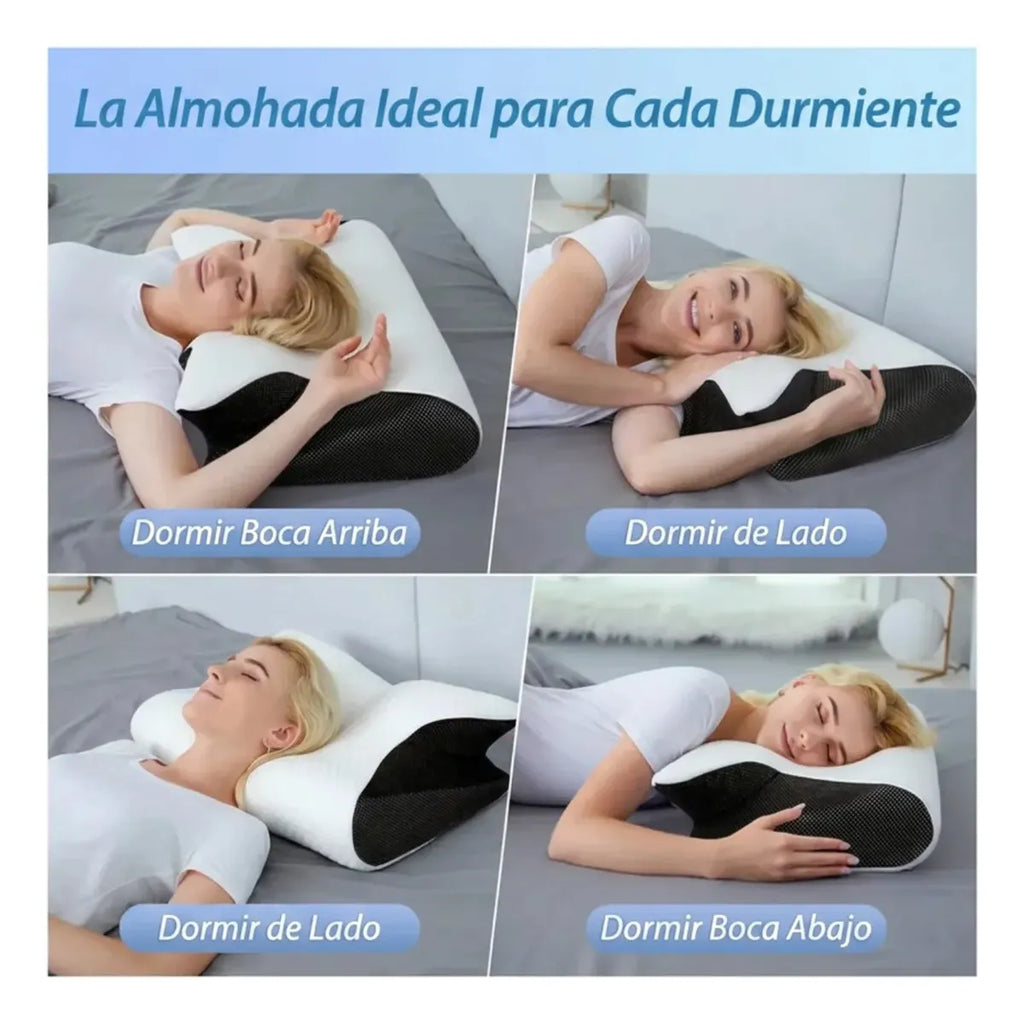 Almohada Cervical Ortopédica Viscoelástica Contorneada Cuello Descanso