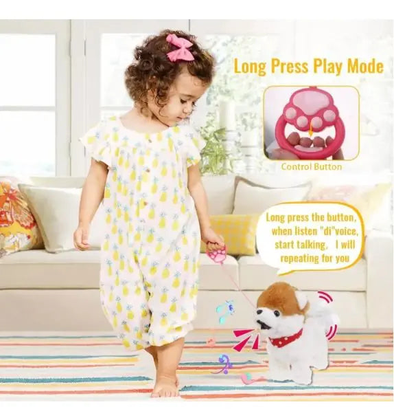 Peluche Perro Interactivo Camina Ladra Lame Juguete Niños Correa