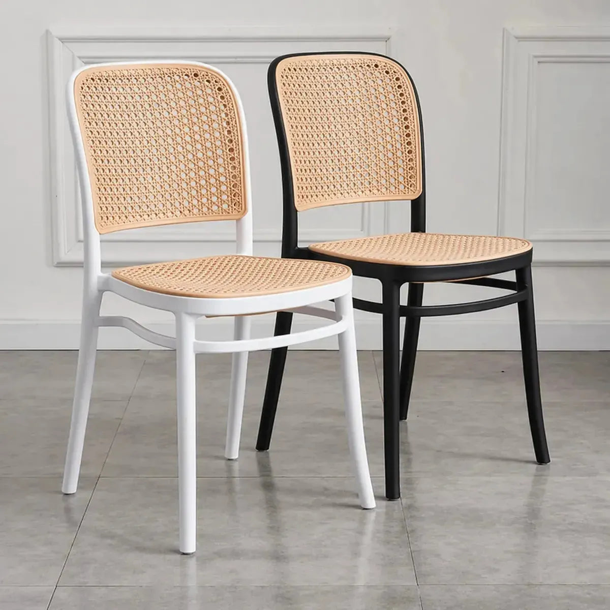Set 4 Sillas Comedor Exterior Interior Ratán Sintético Apilables