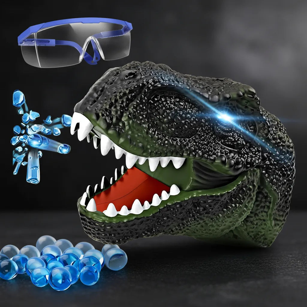 Pistola Hidrogel Dinosaurio T-Rex Lanzador Automático Juguete Gafas