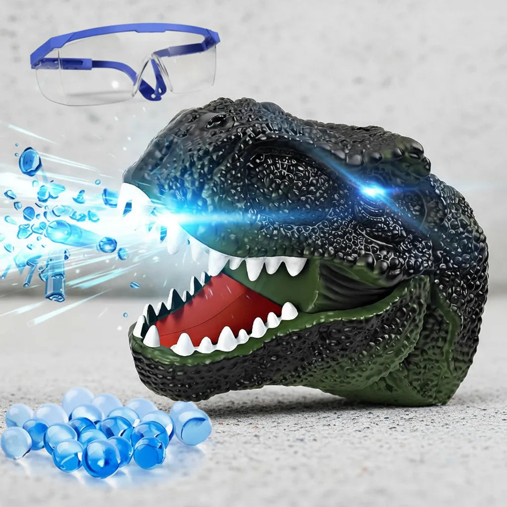 Pistola Hidrogel Dinosaurio T-Rex Lanzador Automático Juguete Gafas