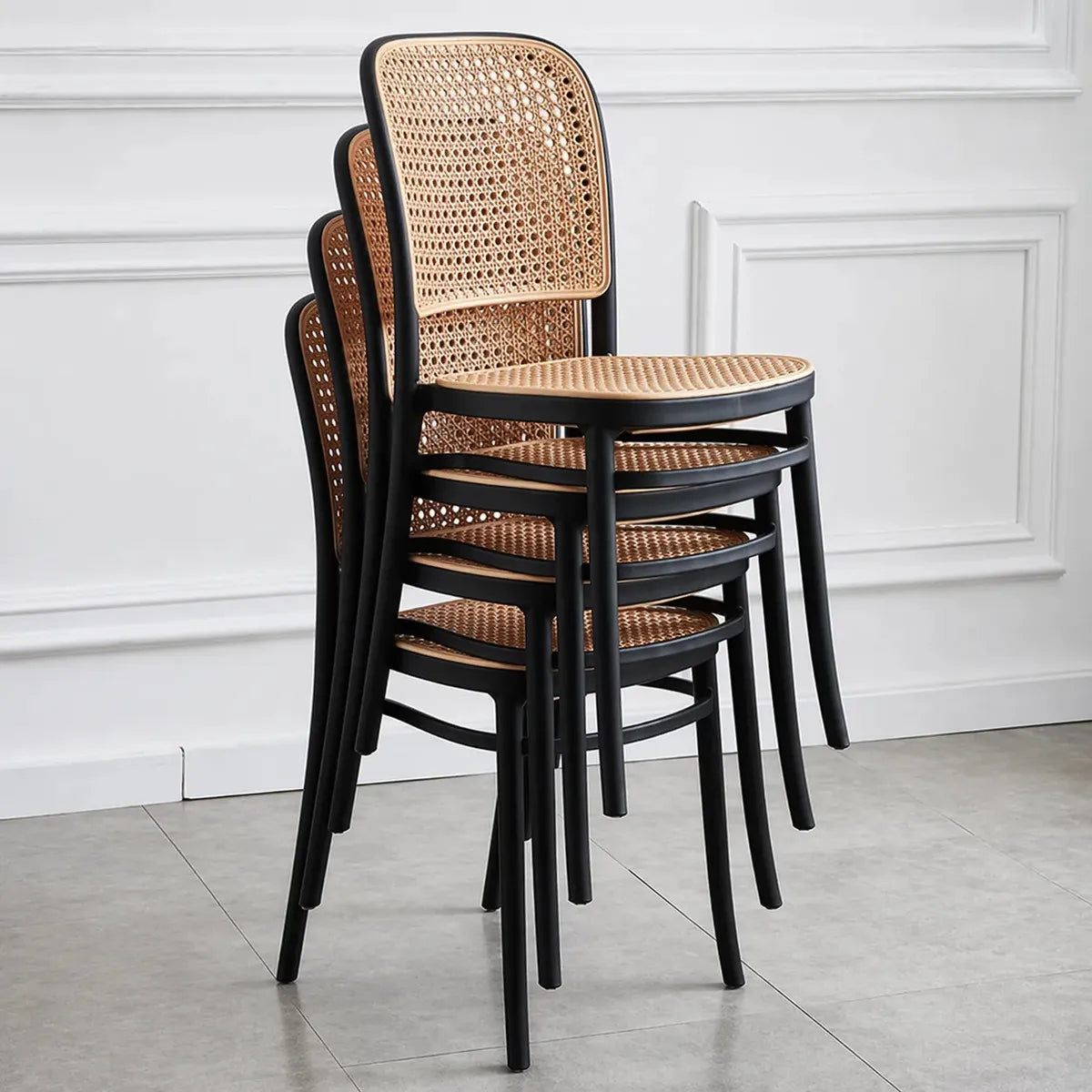Silla Comedor Exterior Interior Ratán Sintético Apilable Jardín 120kg