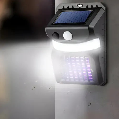 Lámpara Solar Mata Zancudos Mosquitos Exterior Luz UV Sensor Pared