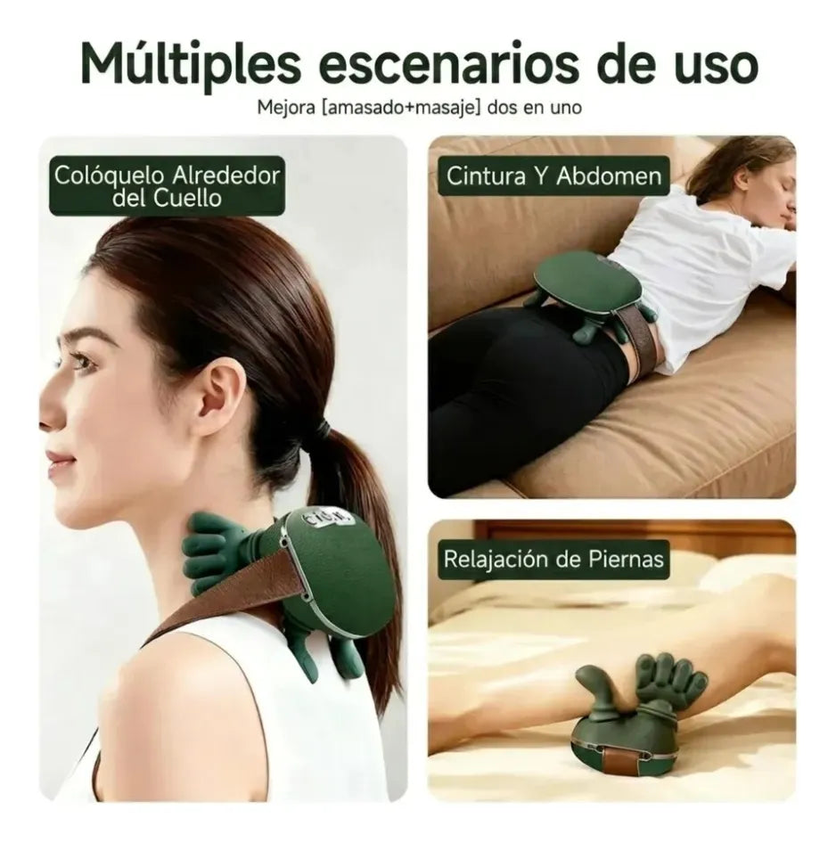 Masajeador Cuello Hombros Eléctrico Calor Recargable Tipo Mano