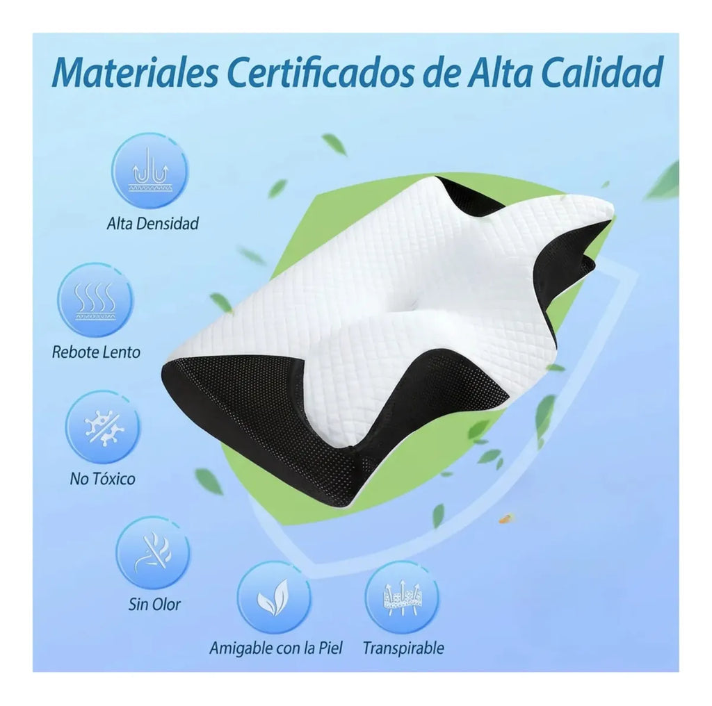 Almohada Cervical Ortopédica Viscoelástica Contorneada Cuello Descanso