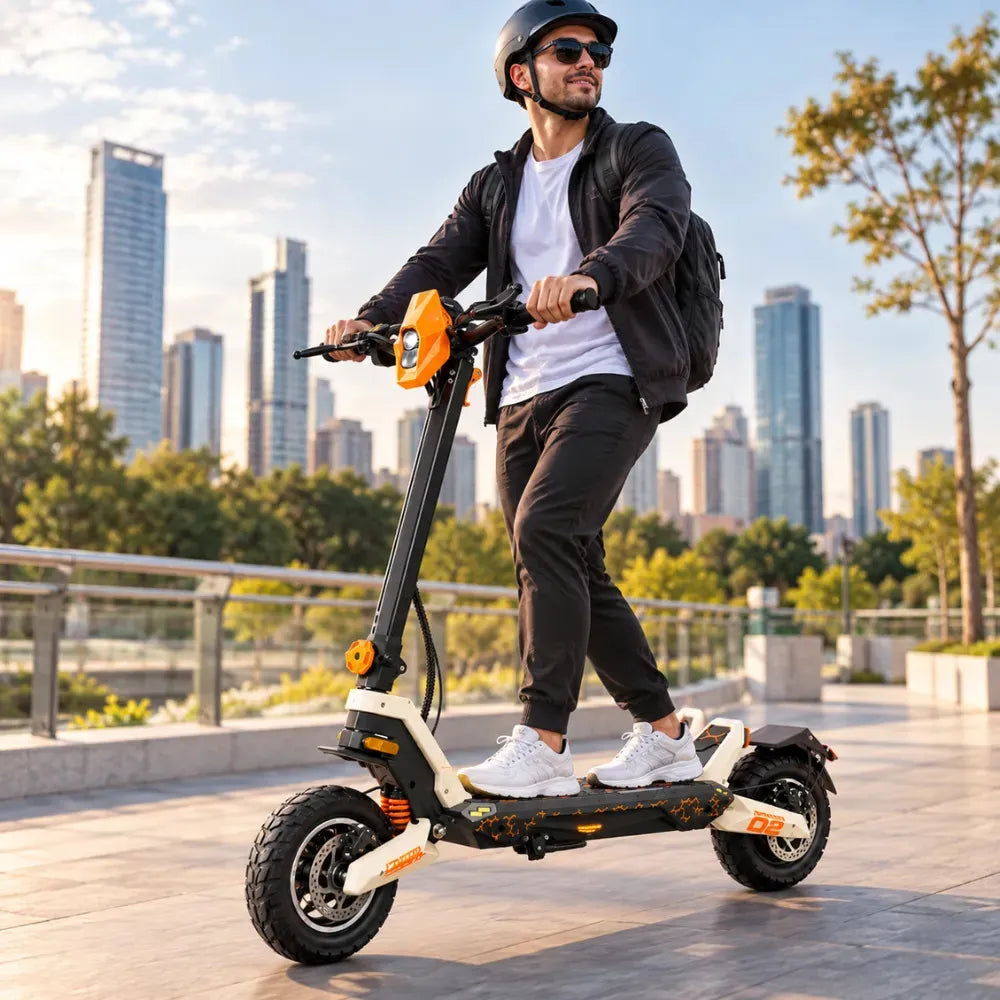 Scooter Eléctrico Todo Terreno Doble Motor 800W Suspensión Frenos