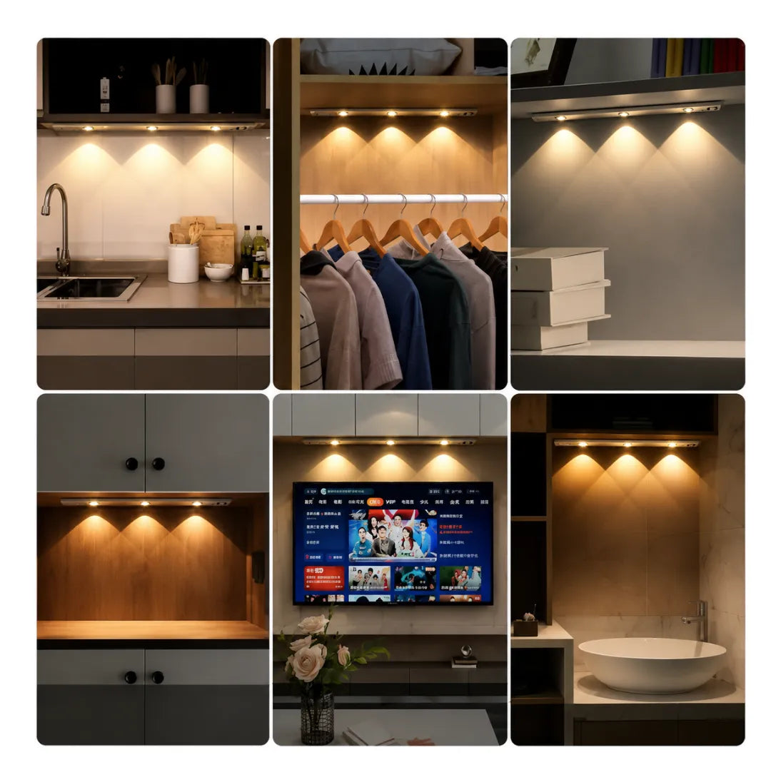Lámpara LED Sensor Movimiento Recargable 40cm Magnética Closet Cocina