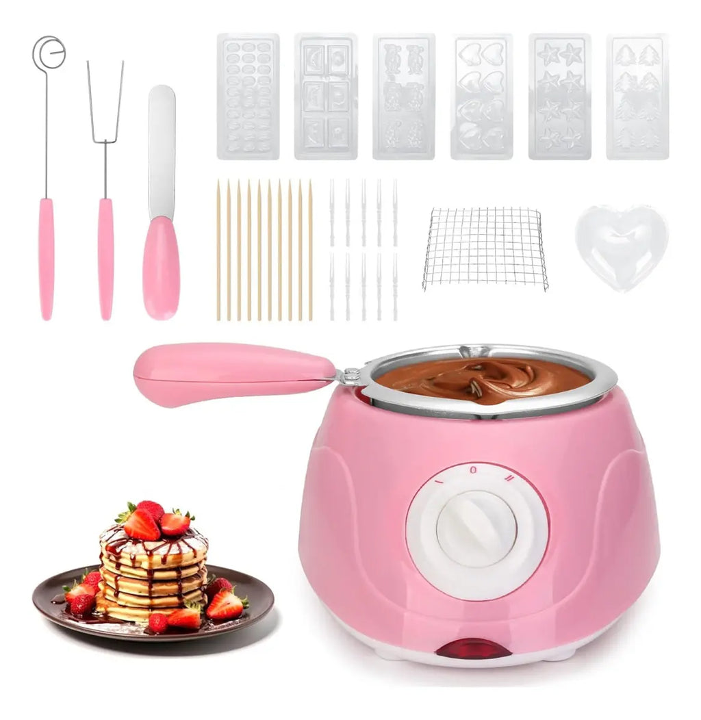 Olla Fondue Chocolate Eléctrica Derretidor Moldes 25W Postres Regalo