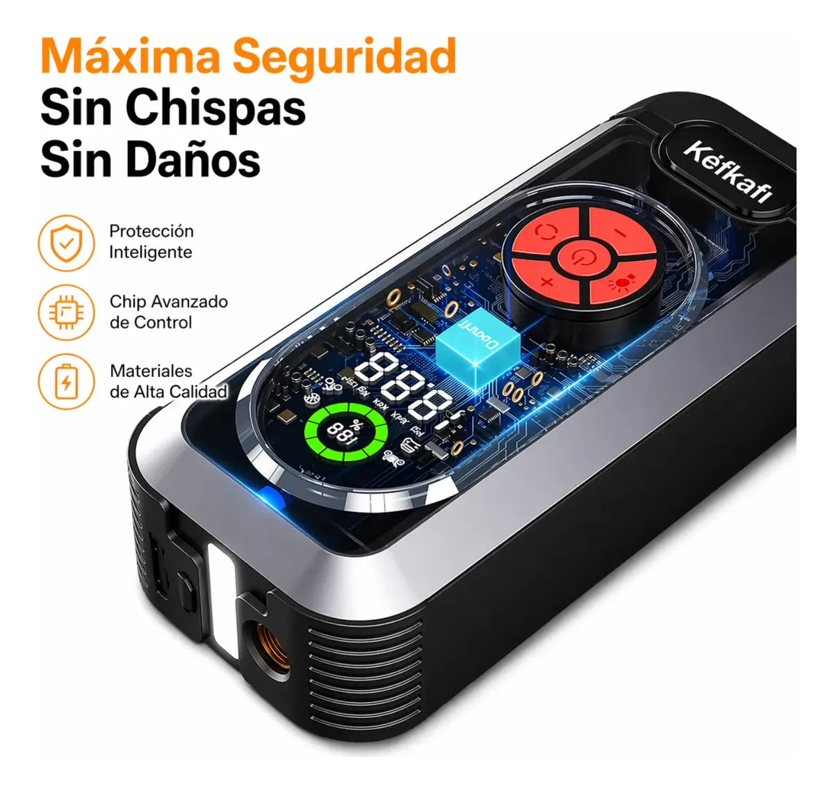 Inflador Llantas Portátil 150 PSI Power Bank Linterna LED Carro Moto