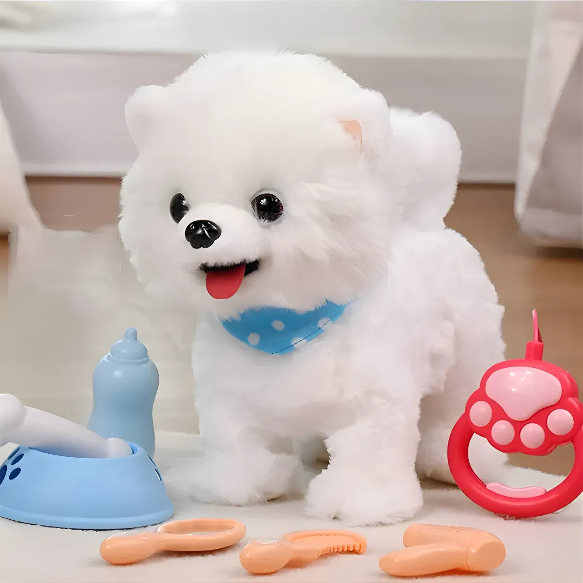 Peluche Perro Interactivo Camina Ladra Lame Juguete Niños Correa
