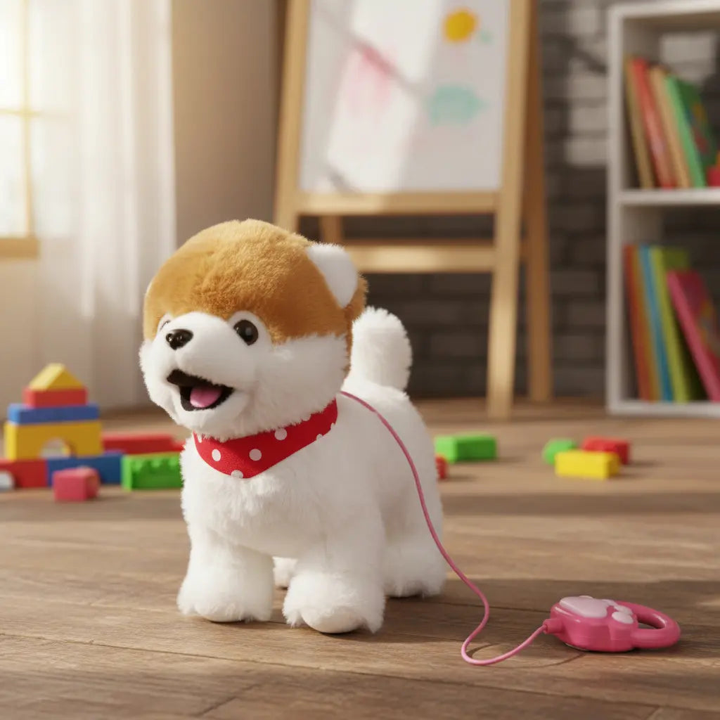 Peluche Perro Interactivo Camina Ladra Lame Juguete Niños Correa