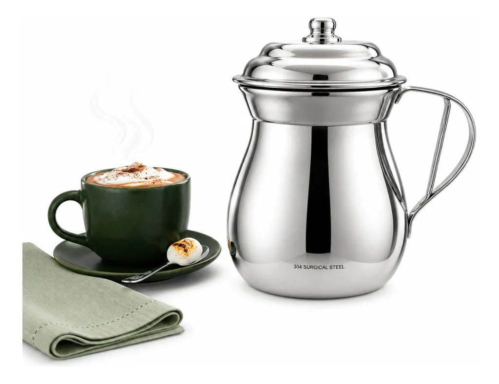 Olleta Chocolatera Acero Quirúrgico T304 2 Litros Tapa Lechera Botero