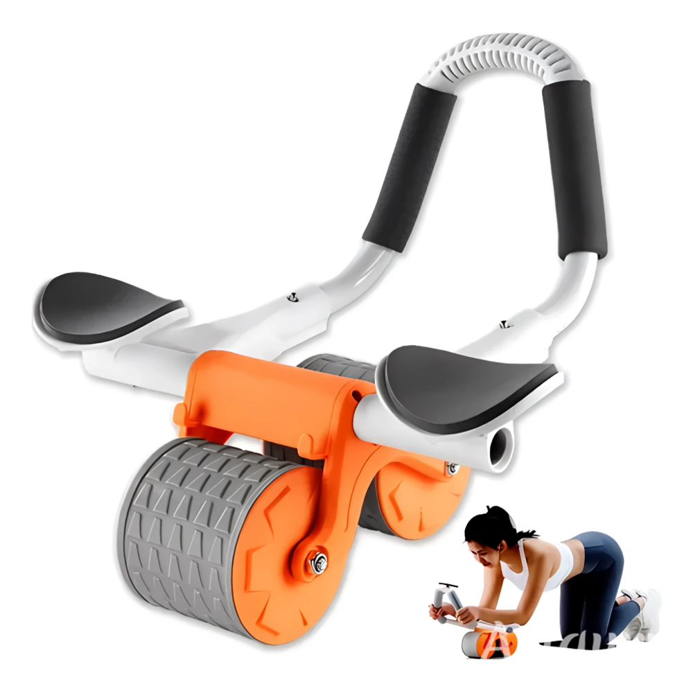 Rueda Abdominal Auto Rebote Doble Rueda Tapete Rodillas Core Gimnasio