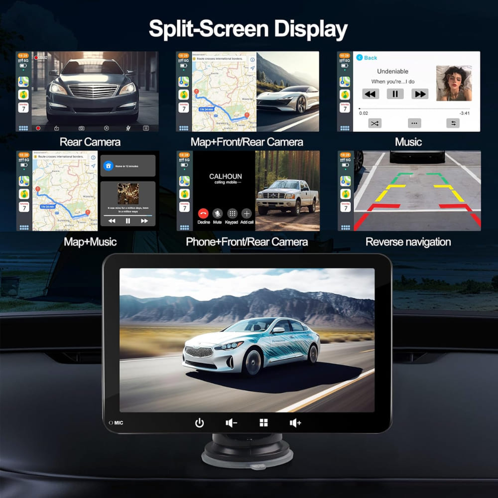 Pantalla Táctil Carro CarPlay Android Auto Inalámbrico WiFi Bluetooth