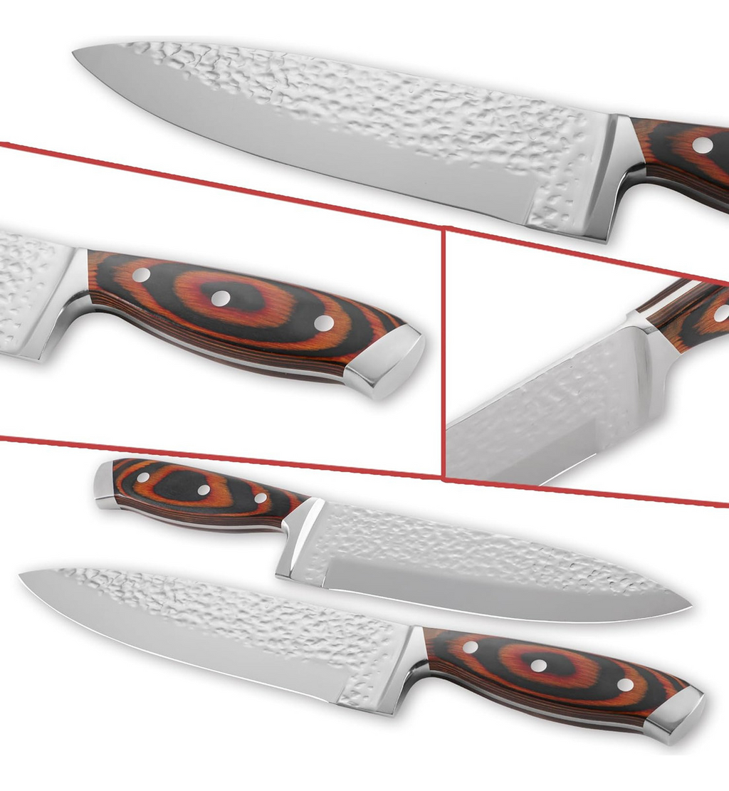 Juego Cuchillos Cocina 15 Piezas Acero Inoxidable Bloque Madera Chef