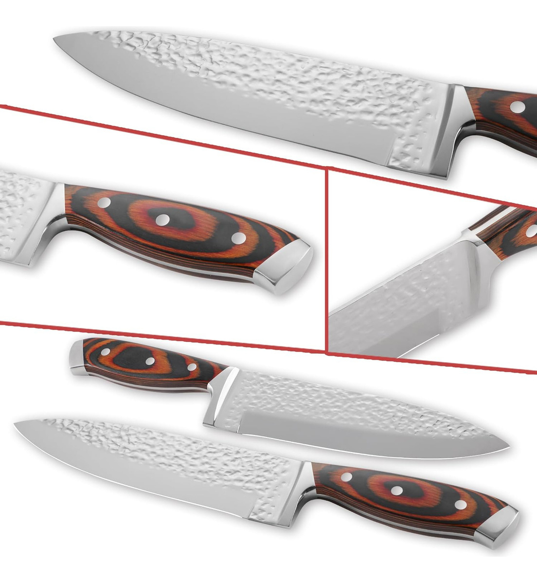Juego Cuchillos Cocina 15 Piezas Acero Inoxidable Bloque Madera Chef