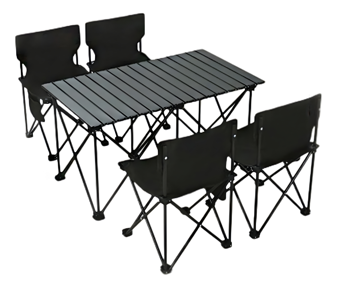 Mesa Plegable Camping 4 Sillas Picnic Jardín Playa Kit 5 Piezas