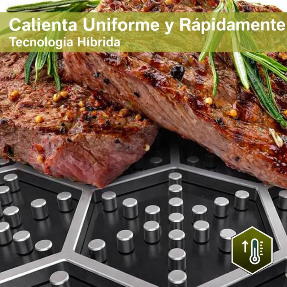 Sartén Antiadherente Híbrido Acero 24cm Inducción Gas Premium Cocina