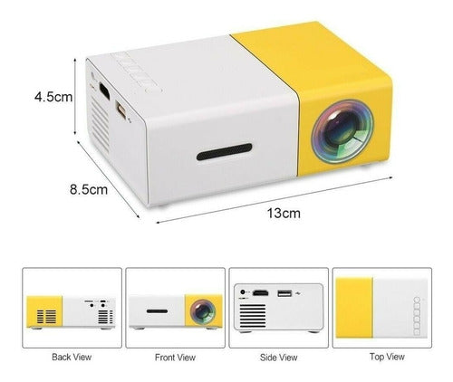 Video Beam Mini Proyector LED YG300 HDMI USB SD 60 Pulgadas Portátil