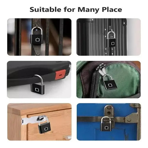 Candado Inteligente Huella Digital Biométrico Recargable USB IP65