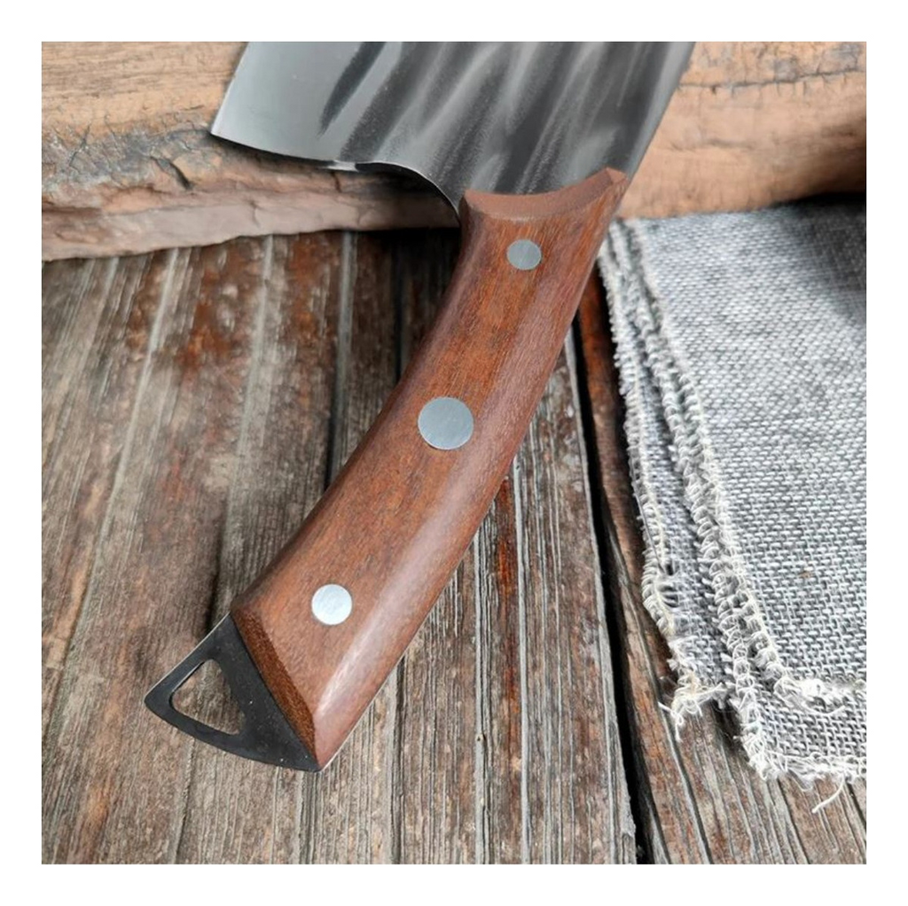 Cuchillo Japonés Profesional 6 Pulgadas Acero Damasco Mango Madera