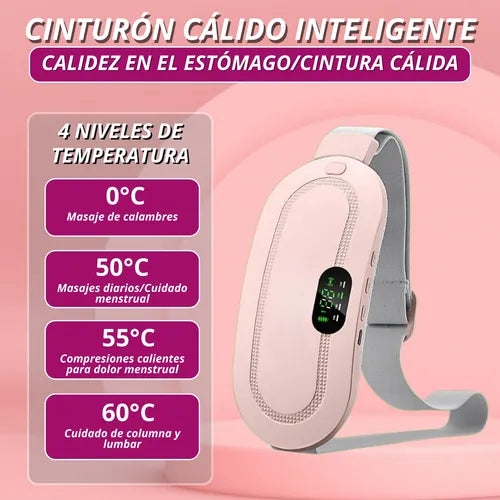 Cinturón Térmico Masaje Cólicos Menstruales Dolor Abdominal Recargable