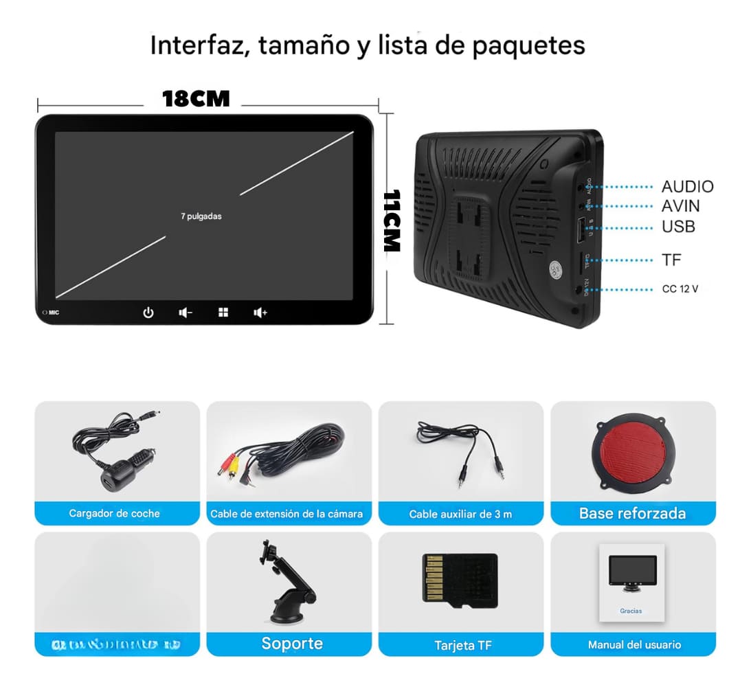 Pantalla Táctil Carro CarPlay Android Auto Inalámbrico WiFi Bluetooth
