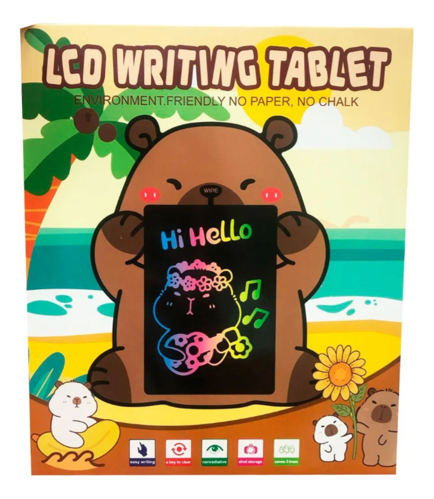 Tablero Mágico LCD Dibujo Capibara Pizarra Niños Borrado Lápiz Regalo