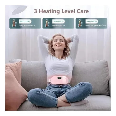 Cinturón Térmico Masaje Cólicos Menstruales Dolor Abdominal Recargable