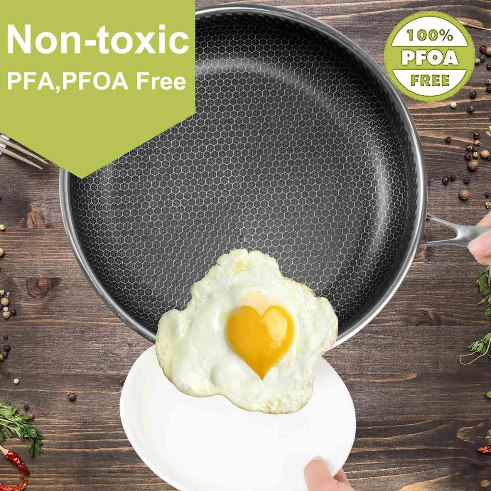 Sartén Antiadherente Híbrido Acero 24cm Inducción Gas Premium Cocina
