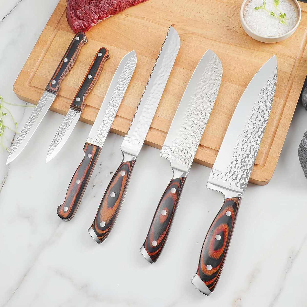 Juego Cuchillos Cocina 15 Piezas Acero Inoxidable Bloque Madera Chef