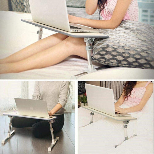 Mesa Laptop Cama Ajustable Plegable Ventilador Inclinable Escritorio
