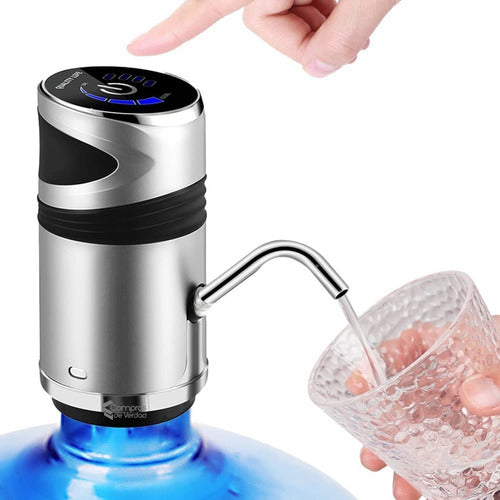Dispensador Agua Botellón Eléctrico Recargable USB Táctil Bomba Acero